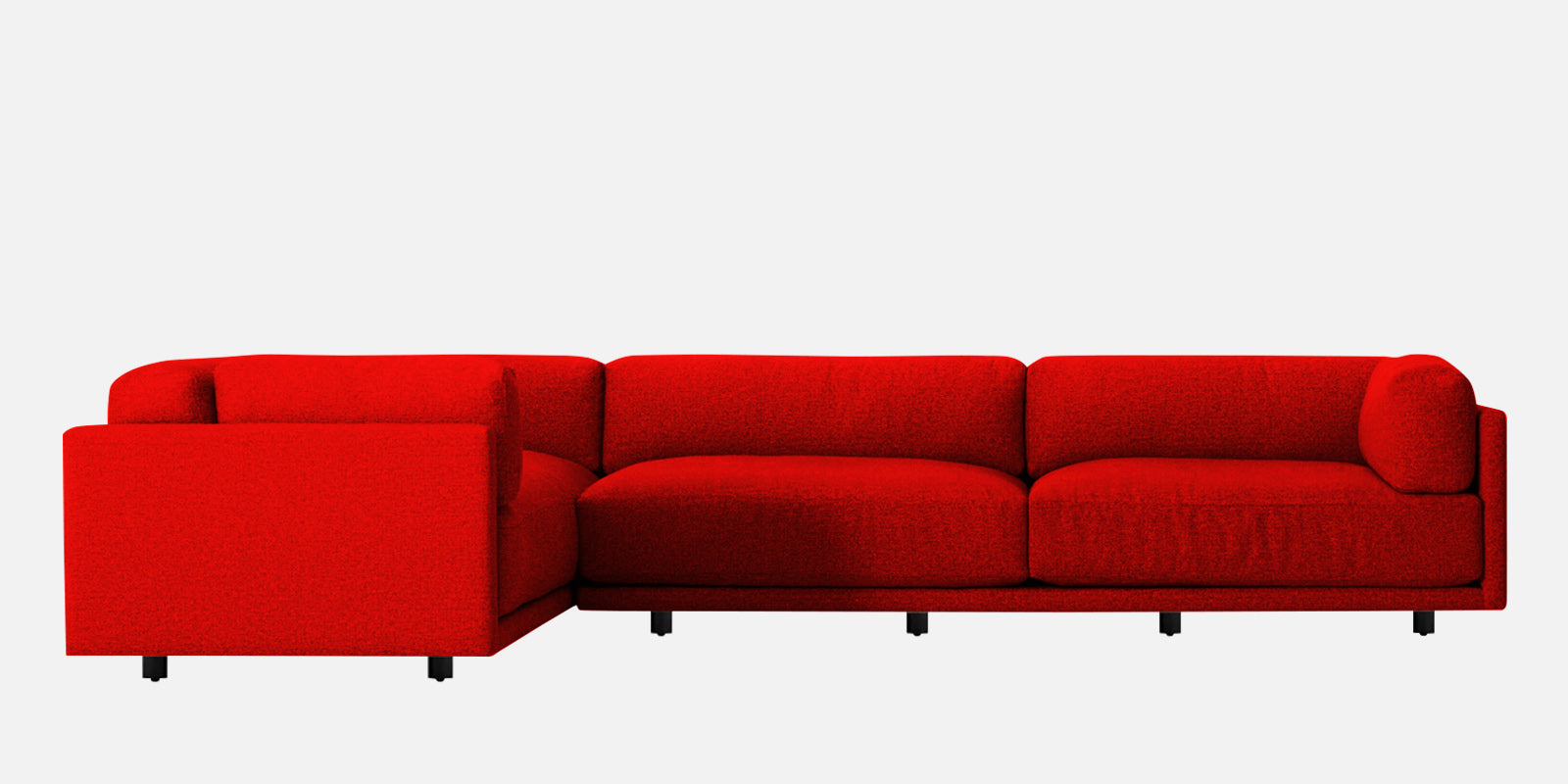 Nixon Fabric 6 Seater LHS Sectional Sofa In Ruby Red Colour