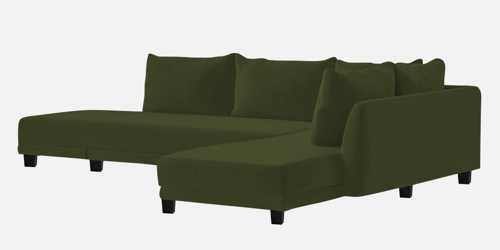 Ira Fabric LHS 6 Seater Sofa Cum Bed In Olive Green Colour