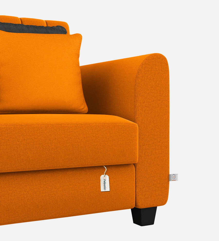 Cosmic Fabric 1 Seater Sofa In Vivid Orange Colour - Febonic Living