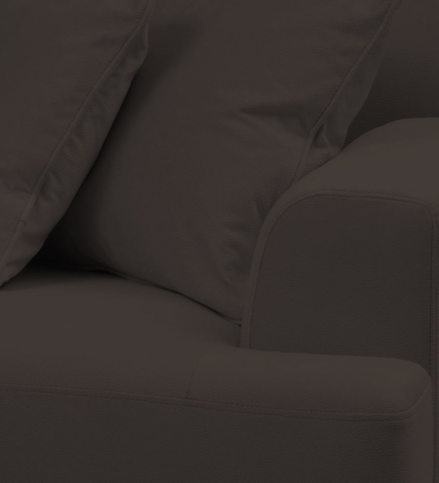 Woody Fabric 1 Seater Sofa In Coal Brown Colour - Febonic Living