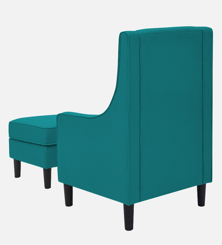 Sona Fabric Barrel Chair With Ottoman In Sea Green Colour - Febonic Living