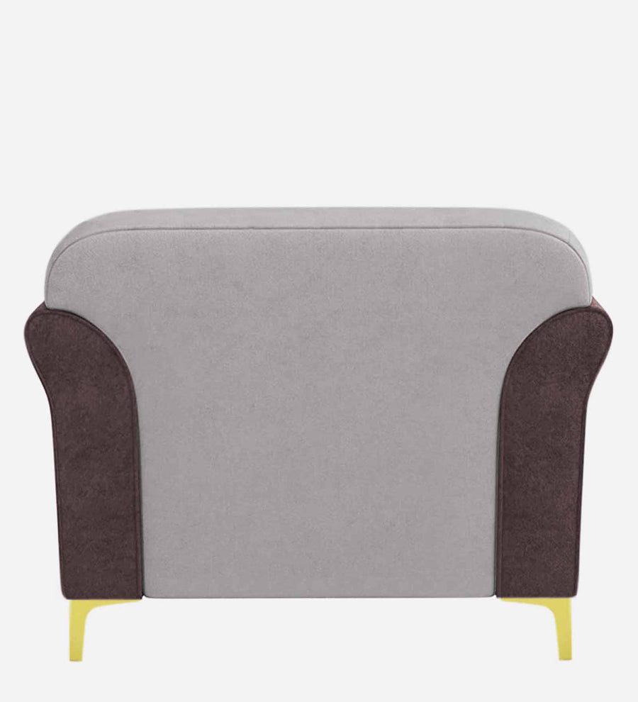 Jordan Velvet 1 Seater Sofa In Mocha Brown And Concreate Grey Colour - Febonic Living
