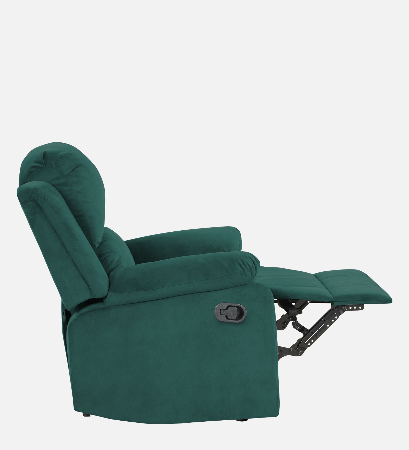 Henry Velvet Manual 1 Seater Recliner In Pine Green Colour