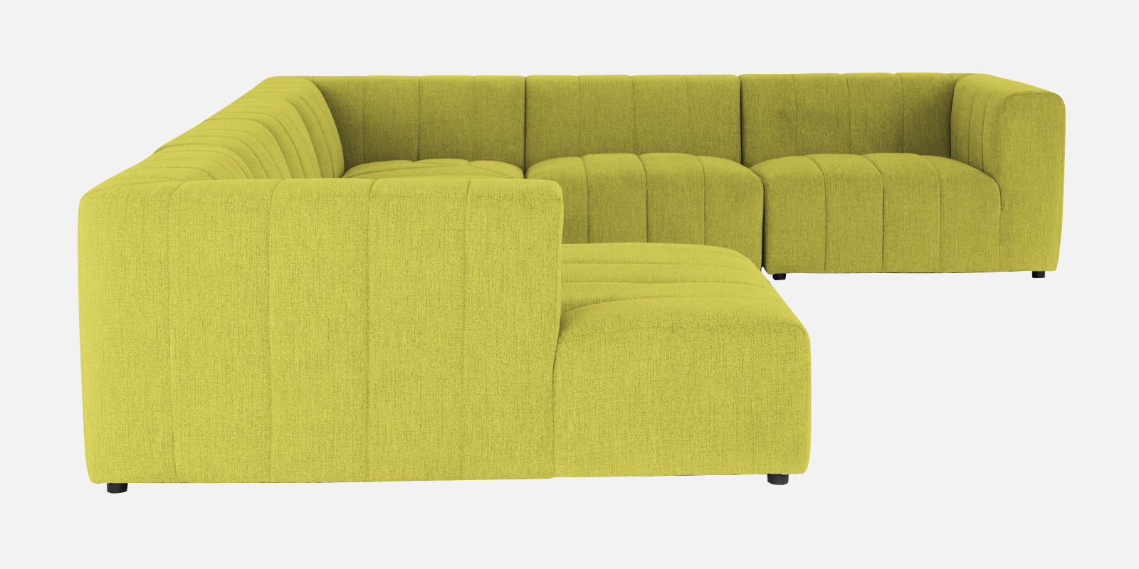 Damo Fabric RHS 8 Seater Sectional Sofa In Parrot Green Colour