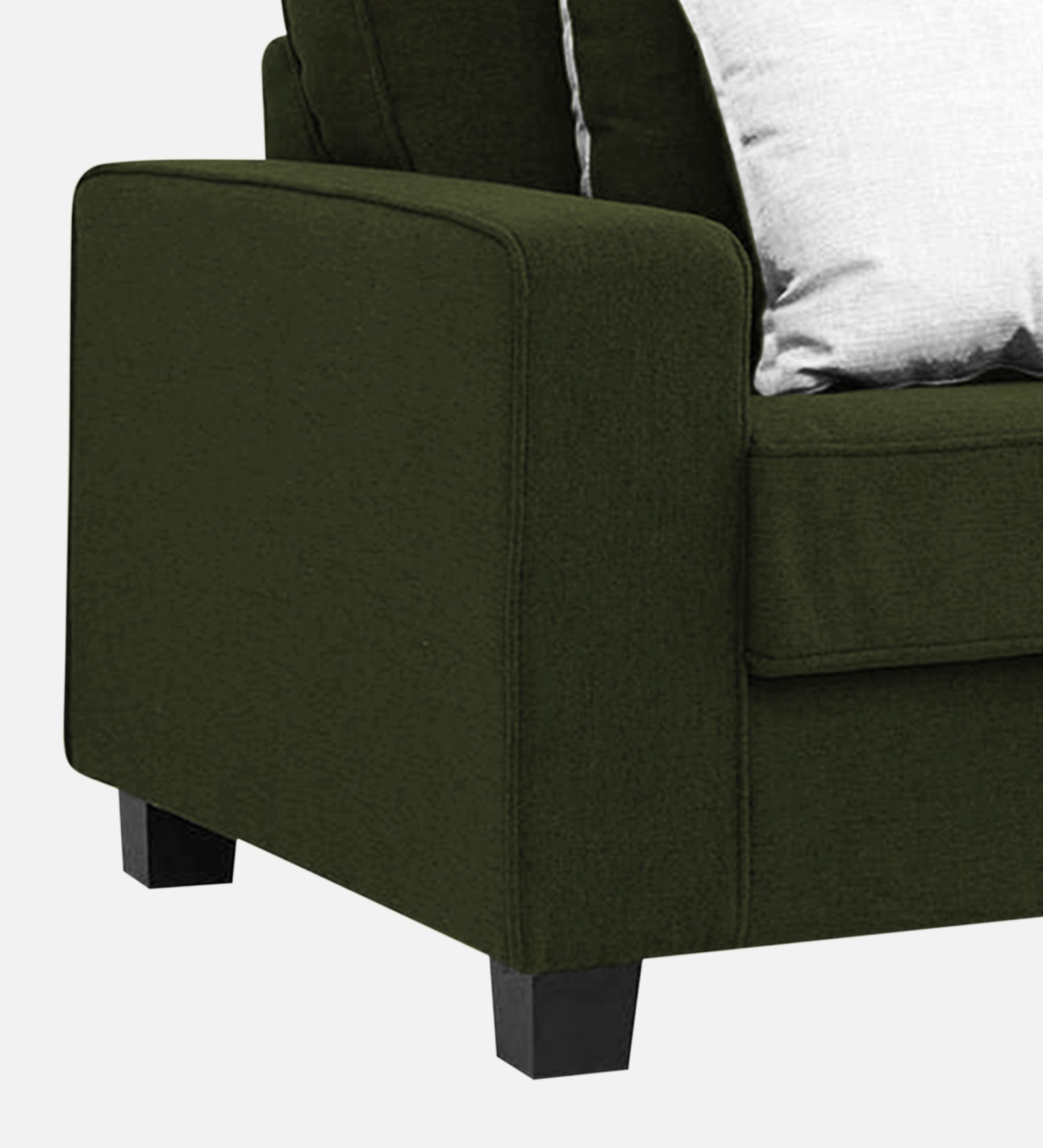 Ladybug Fabric 1 Seater Sofa In Olive Green Colour