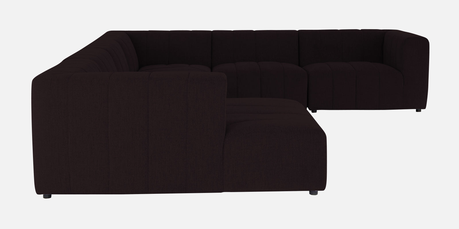 Damo Fabric RHS 8 Seater Sectional Sofa In Cara Brown Colour