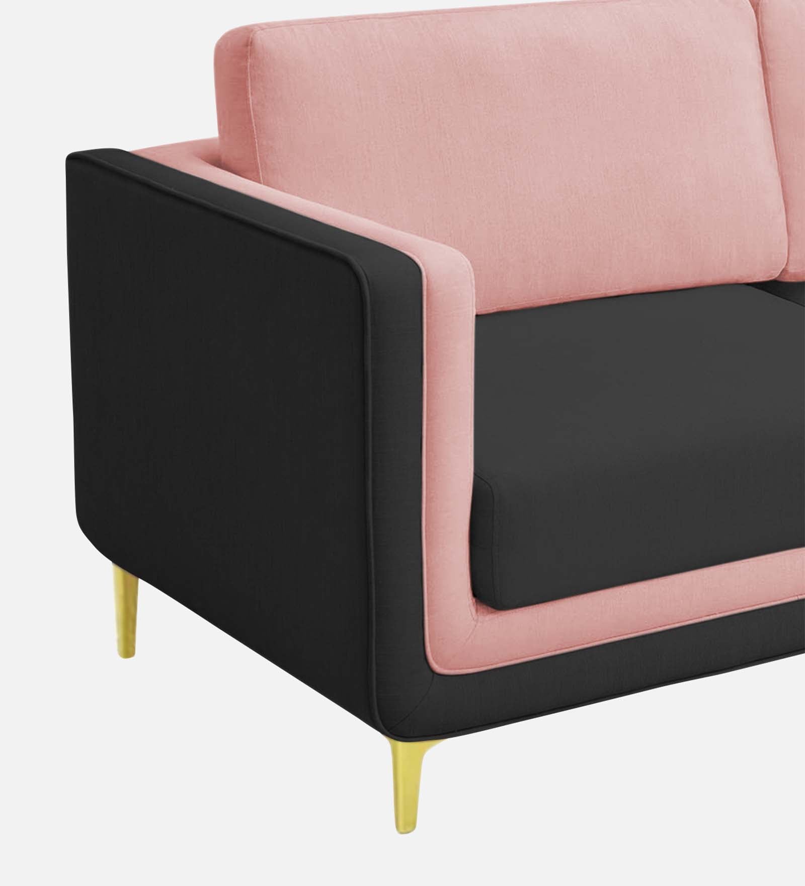 Visky Velvet 1 Seater Sofa in Millennial Pink-Hory Grey Colour