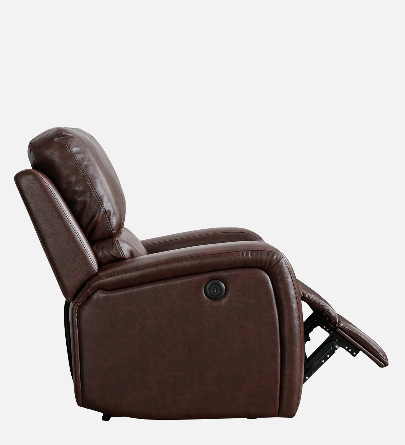 Mason Leather Motoorized 1 Seater Recliner In Dark Brown Faux Leather Finish