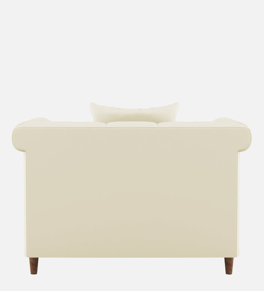 Rubi Velvet 1 Seater Sofa In Warm White Colour - Febonic Living
