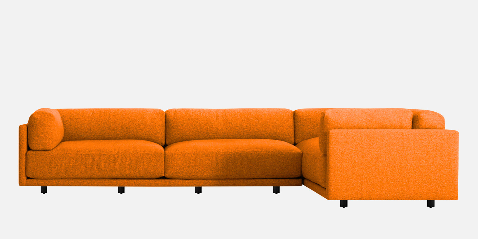 Nixon Fabric 6 Seater RHS Sectional Sofa In Vivid Orange Colour