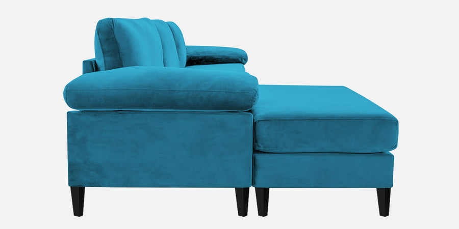 Vegas Velvet Rhs Sectional Sofa 3 Lounger In Aqua Blue Colour - Febonic Living
