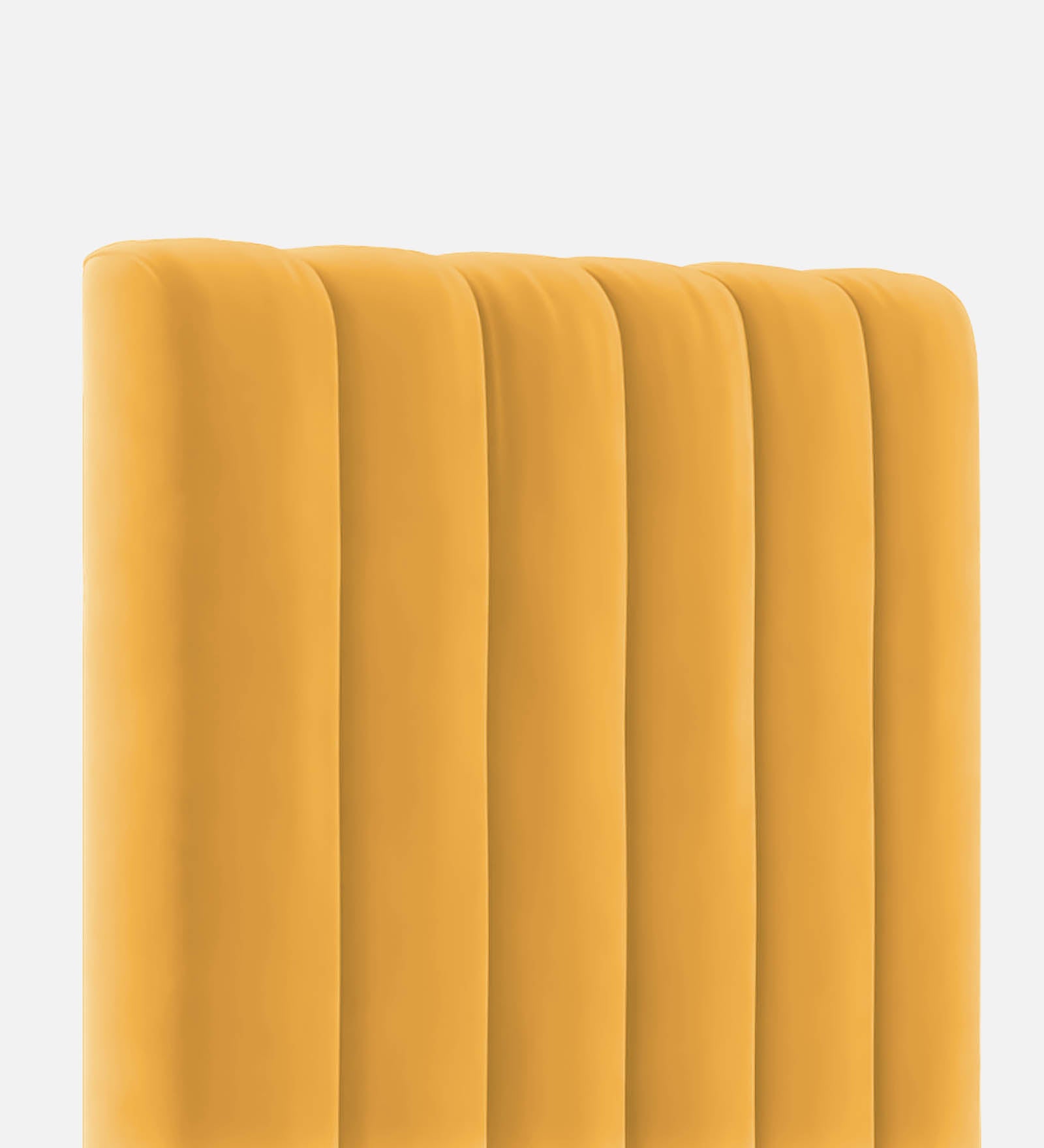 Lara Velvet Single Size Bed In Turmeric Yellow In Colour