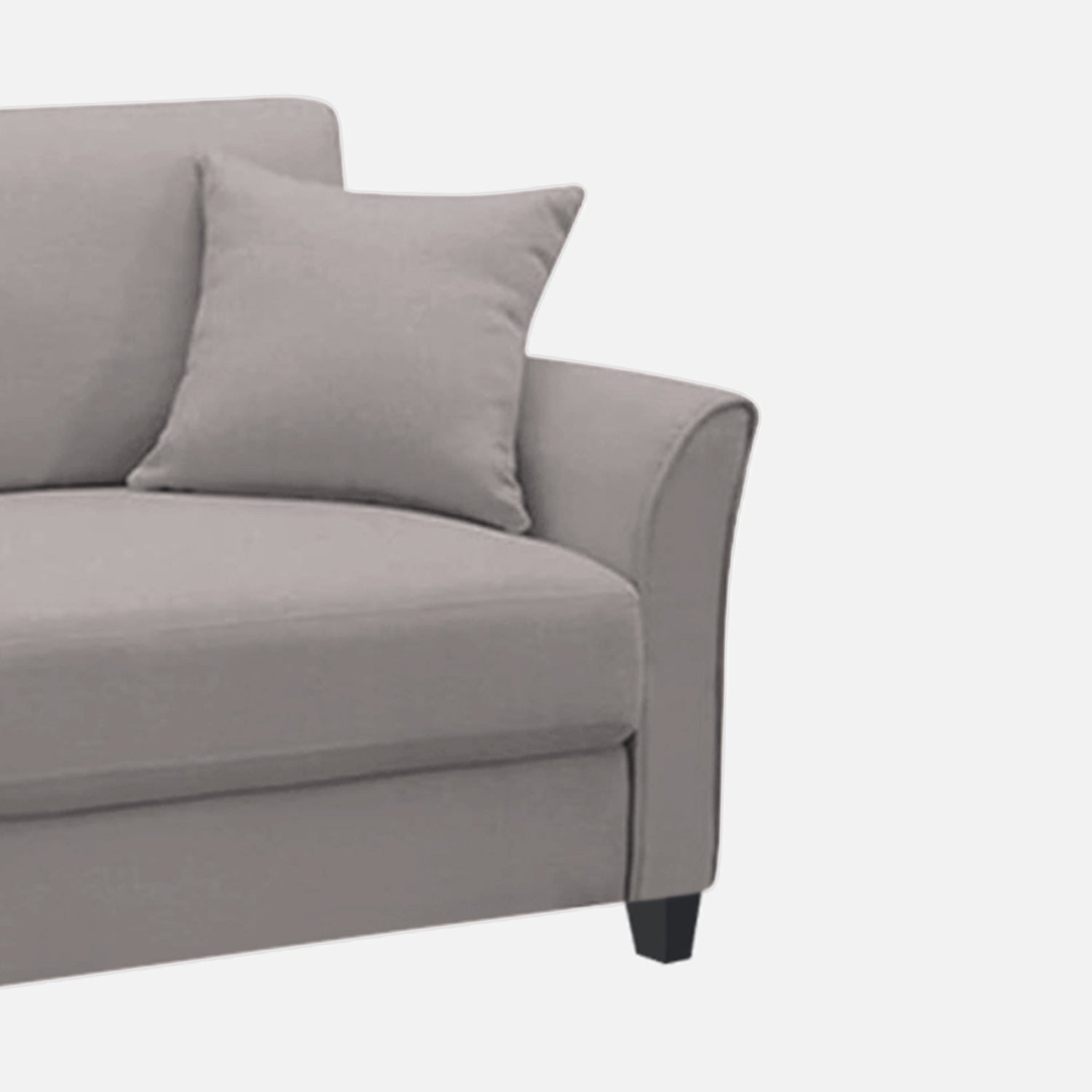 Daroo Velvet 1 Seater Sofa In Pearl Grey Colour