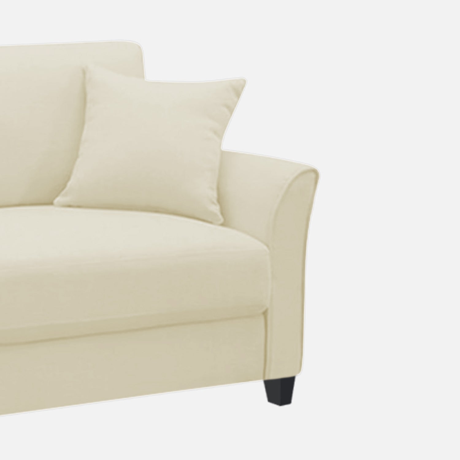 Daroo Velvet 1 Seater Sofa In Warm White Colour