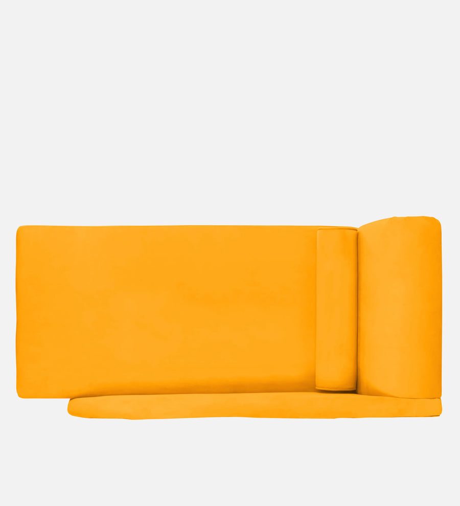 Rana Velvet Lhs Chaise Lounger In Saffron Yellow Colour - Febonic Living