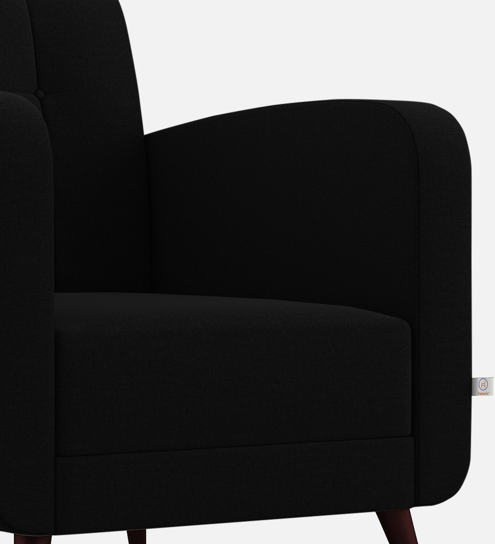 Wiki Velvet 1 Seater Sofa in Adam Black Colour