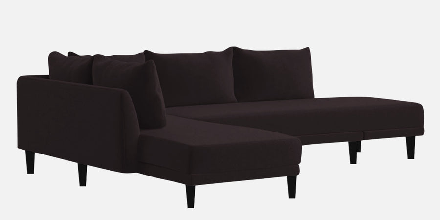 Ira Fabric Rhs 6 Seater Convertible Sofa Cum Bed In Cara Brown Colour - Febonic Living