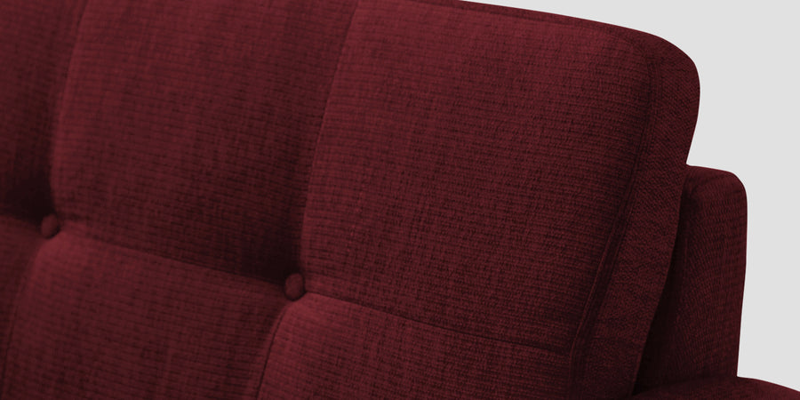 Noha Fabric 3 Seater Sofa In Blood Maroon Colour - Febonic Living