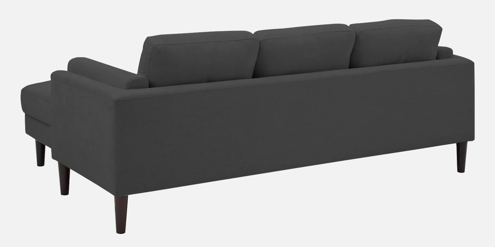 Creata Fabric LHS Sectional Sofa (2+Lounger) Charcoal Grey Colour by Febonic