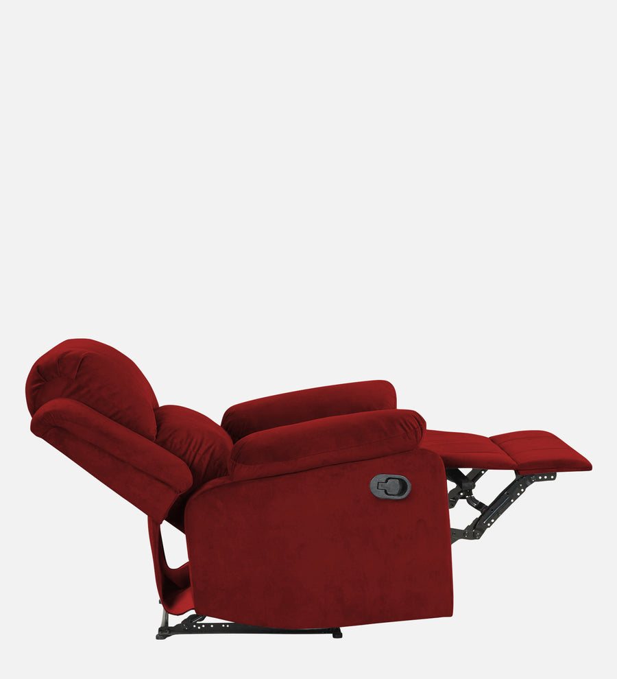 Henry Fabric 1 Seater Motorized Recliner In Blood Maroon Colour - Febonic Living