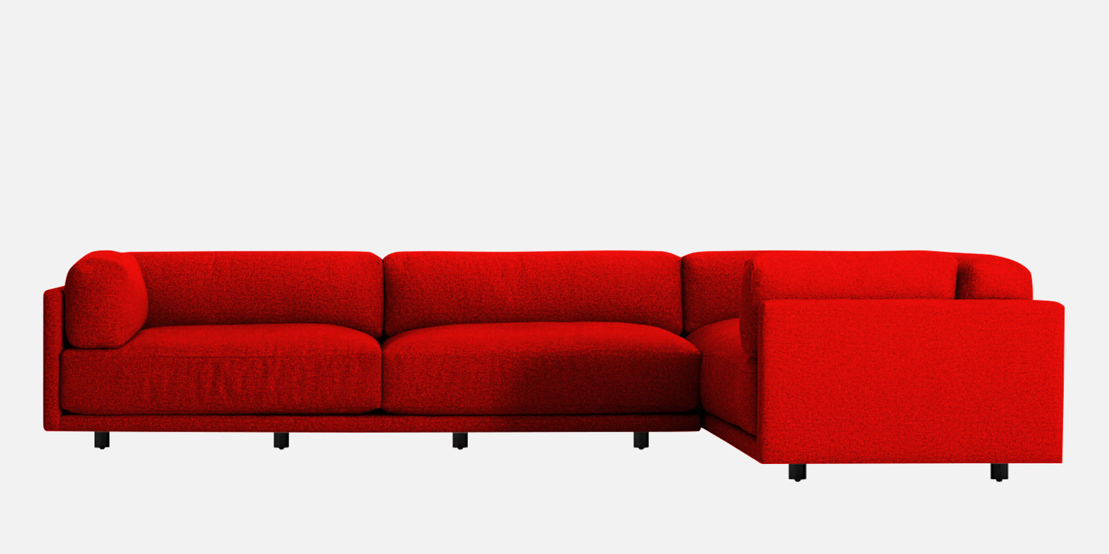 Nixon Fabric 6 Seater RHS Sectional Sofa In Ruby Red Colour