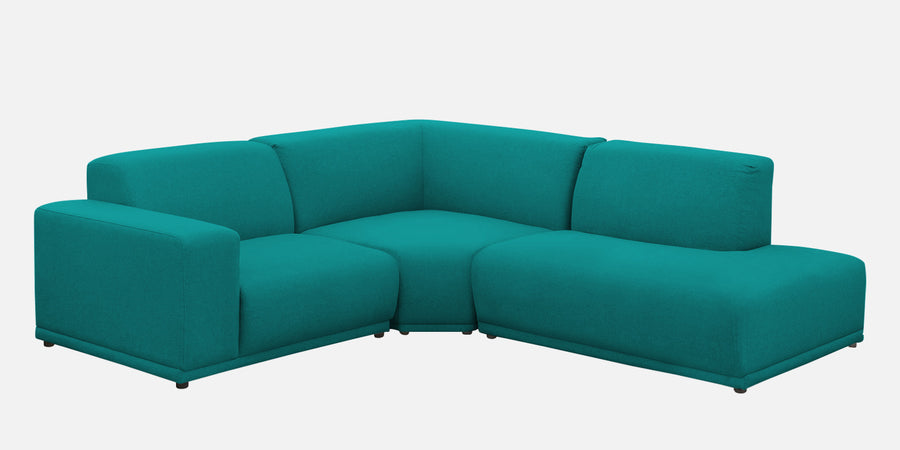 Adam Fabric Rhs Sectional Sofa 3 Ottoman Lounger In Sea Green Colour - Febonic Living