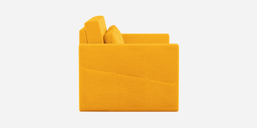 River Fabric 2 Seater Pull Out Sofa Cum Bed In Bold Yellow Colour - Febonic Living