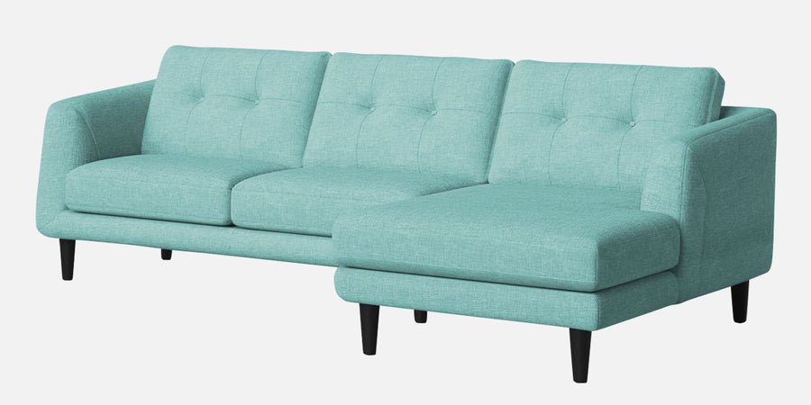 Natasha Velvet Lhs Sectional Sofa 3 Lounger In Barmunda Aqua Colour - Febonic Living