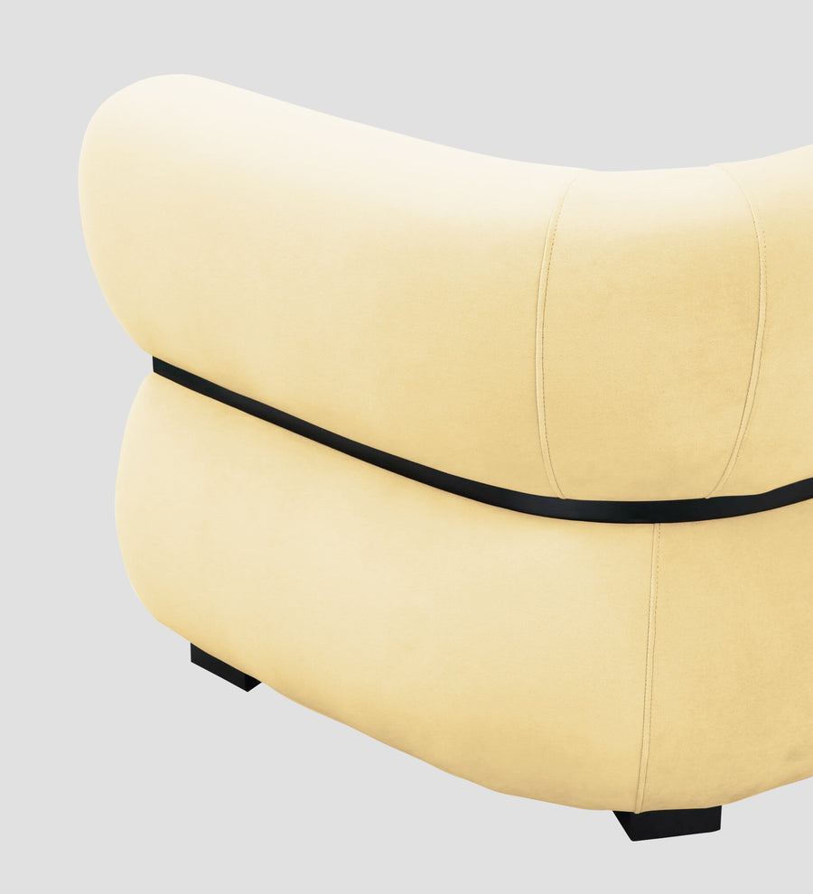 Kula Velvet 1 Seater Sofa In Sandy Beige Colour - Febonic Living