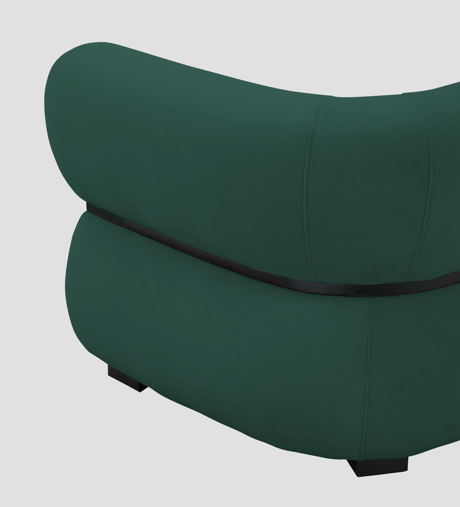 Kula Velvet 1 Seater Sofa In Amazon Green Colour - Febonic Living