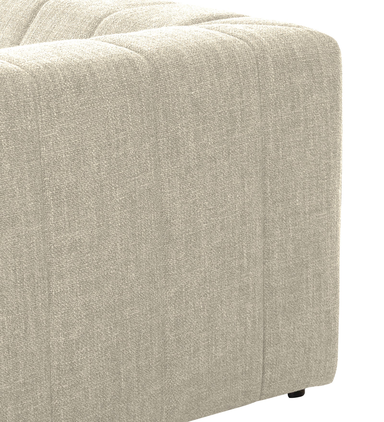 Lara Fabric 1 Seater Sofa in Ivory Beige Colour