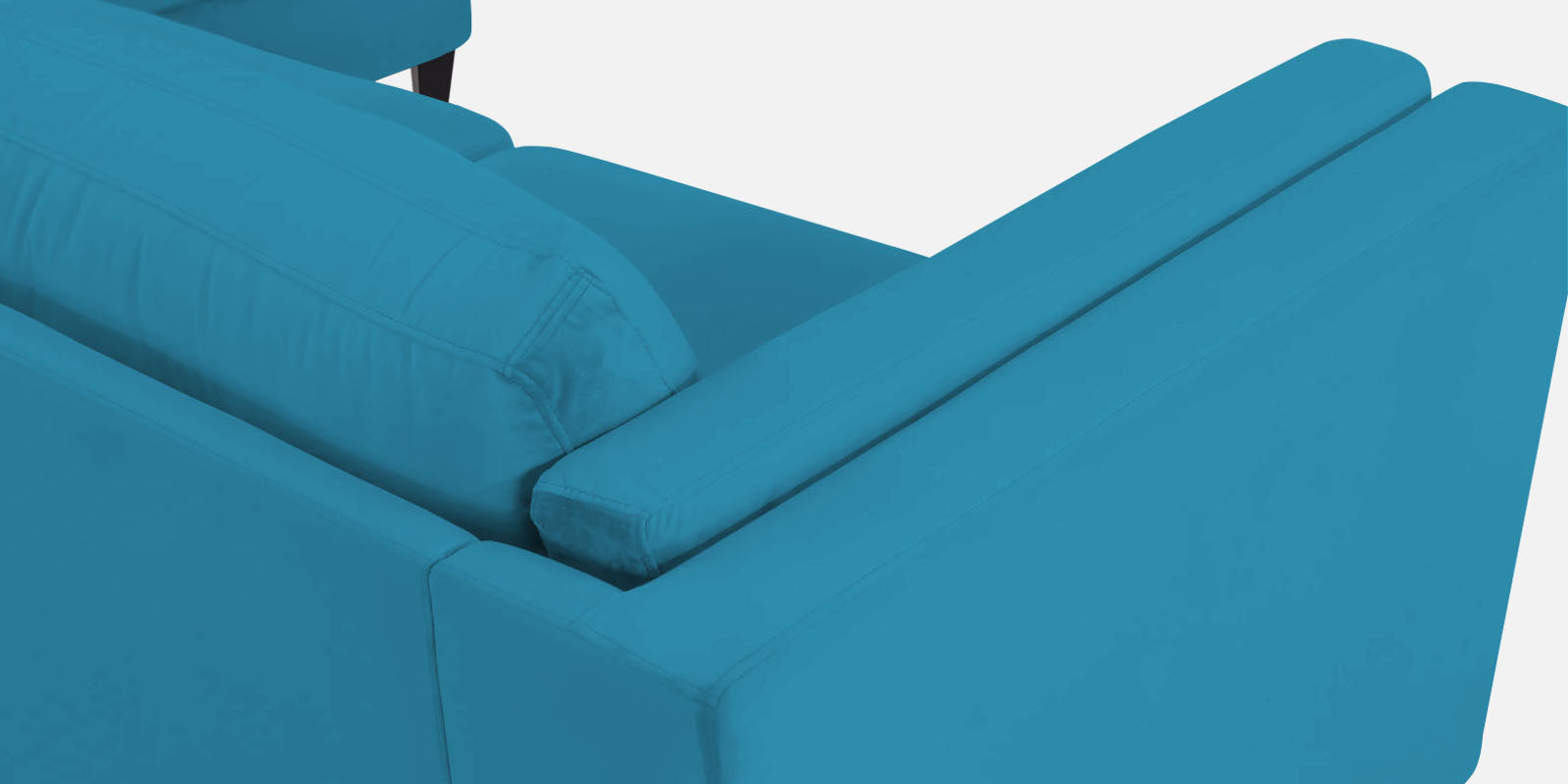 Jasper Velvet LHS Sectional Sofa (3+Lounger) in Aqua blue Colour