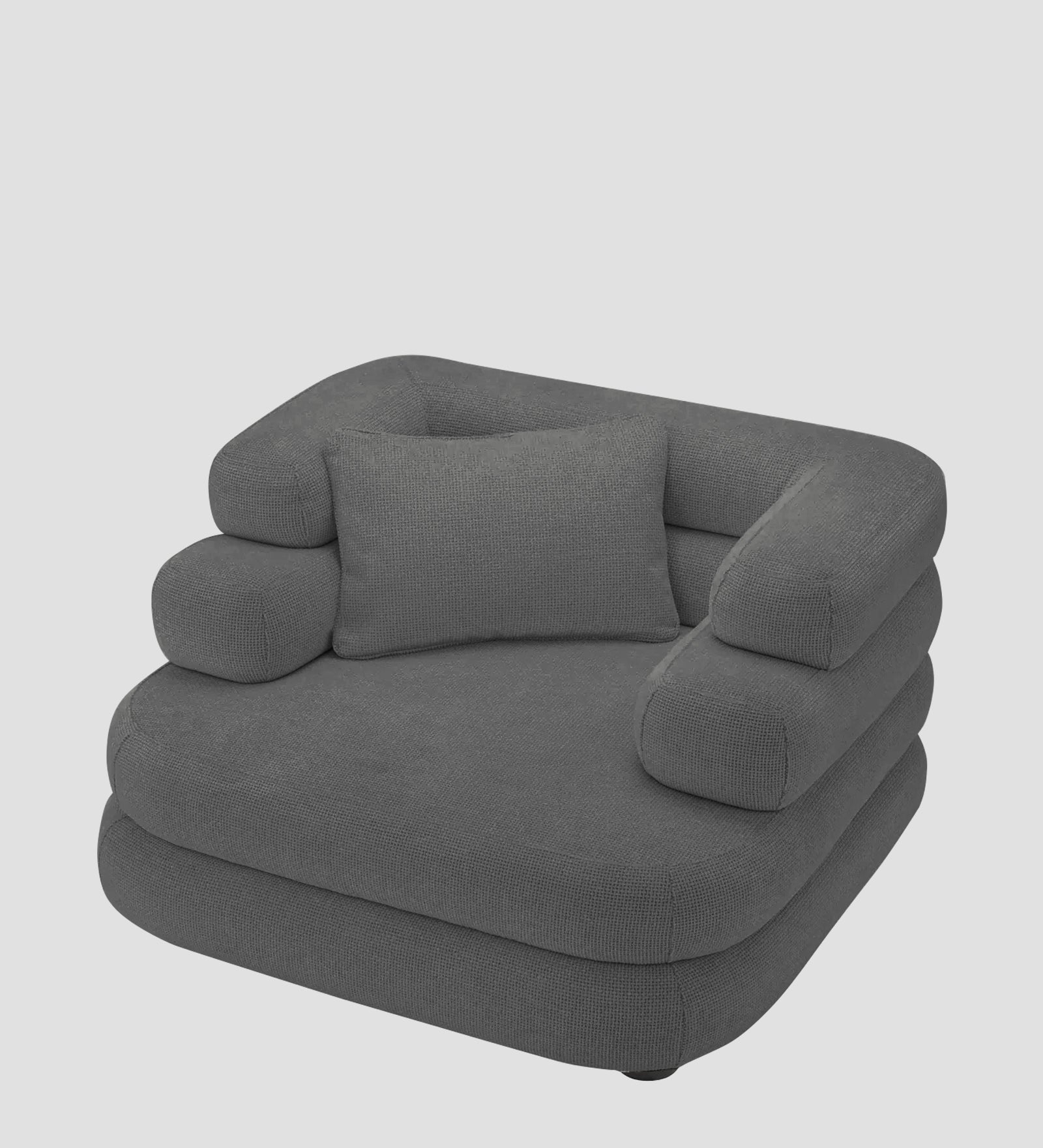 Wener Fabric 1 Seater Sofa in Stone Grey Colour