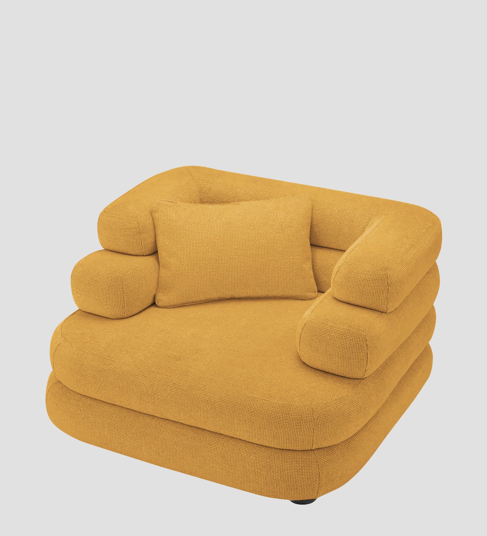 Wener Fabric 1 Seater Sofa in Corn Yellow Colour