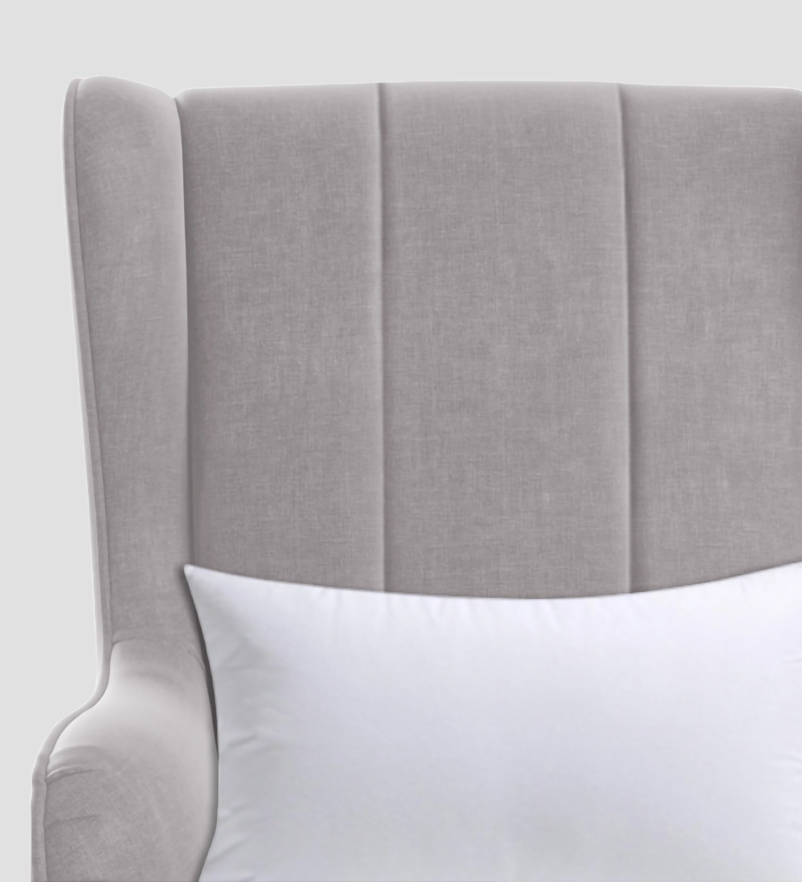 Niya Velvet 1 Seater Wing Chair in Concrete Grey Colour