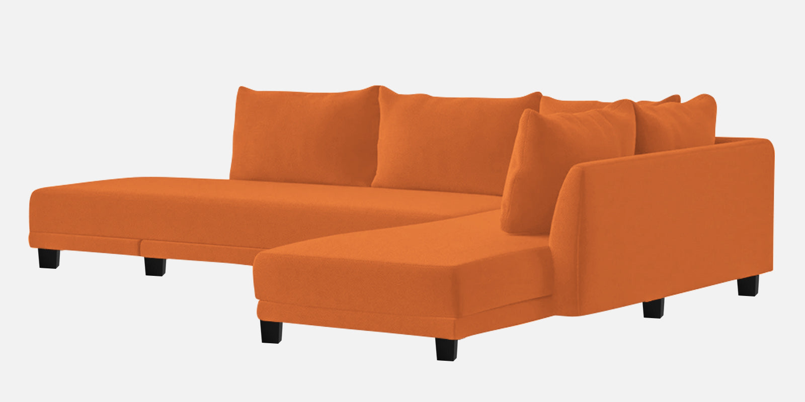 Ira Fabric LHS 6 Seater Sofa Cum Bed In Vivid Orange Colour