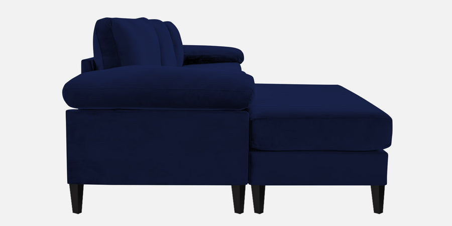 Vegas Velvet Rhs Sectional Sofa 3 Lounger In Imperial Blue Colour - Febonic Living