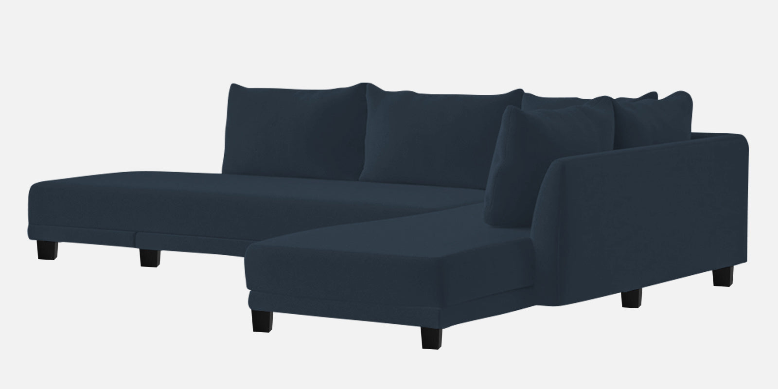 Ira Fabric LHS 6 Seater Sofa Cum Bed In Denim Blue Colour