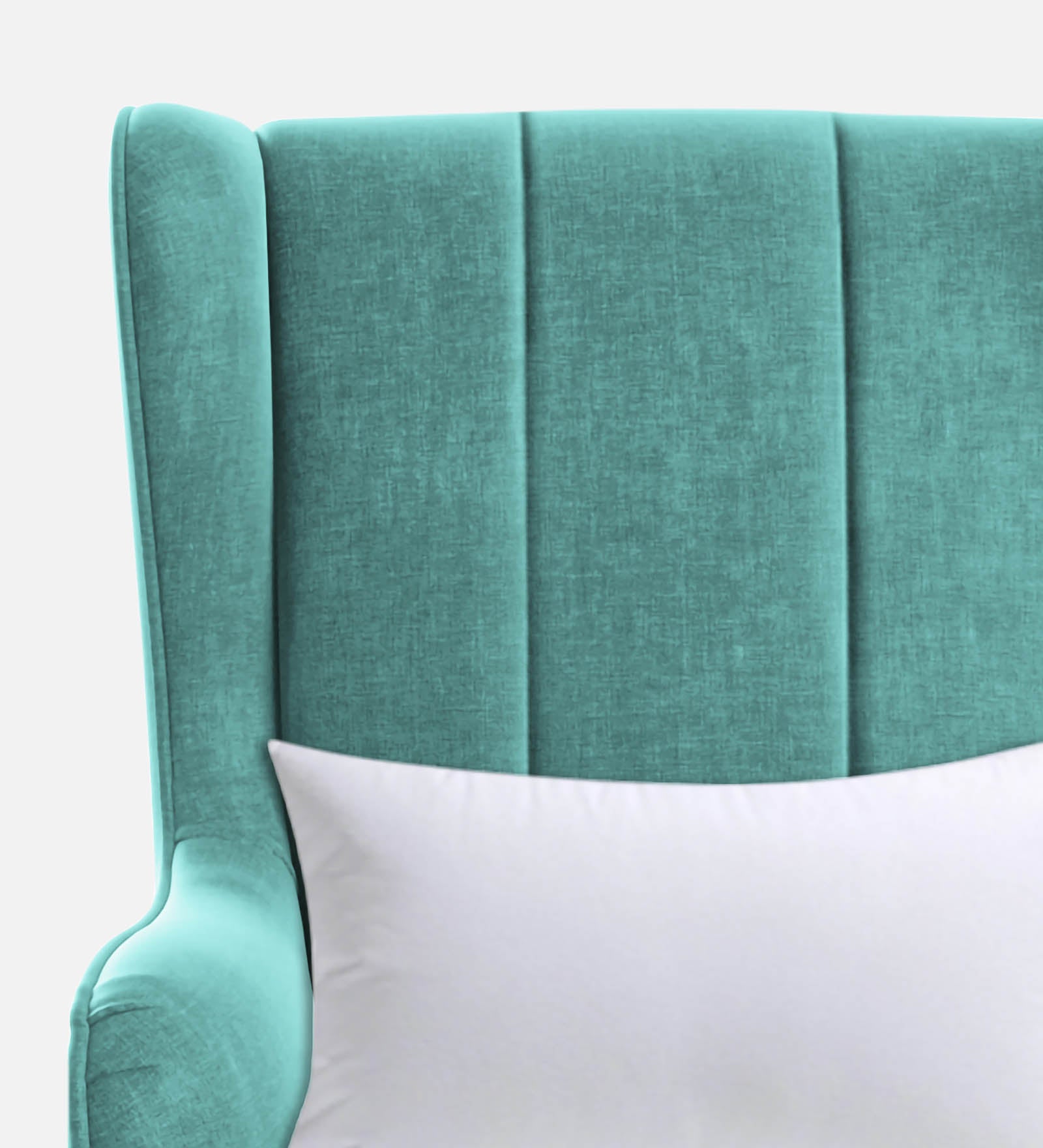 Niya Velvet Wing Chair in Barmunda Aqua Colour