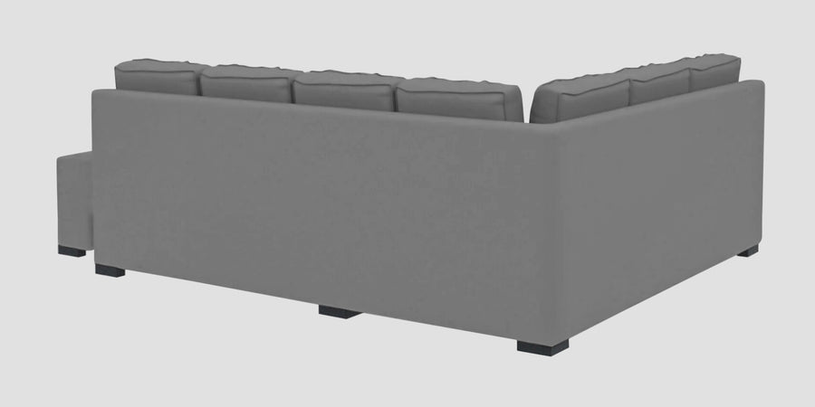 Corby Velvet Lhs 6 Seater Convertible Sofa Cum Bed In Light Grey Colour - Febonic Living