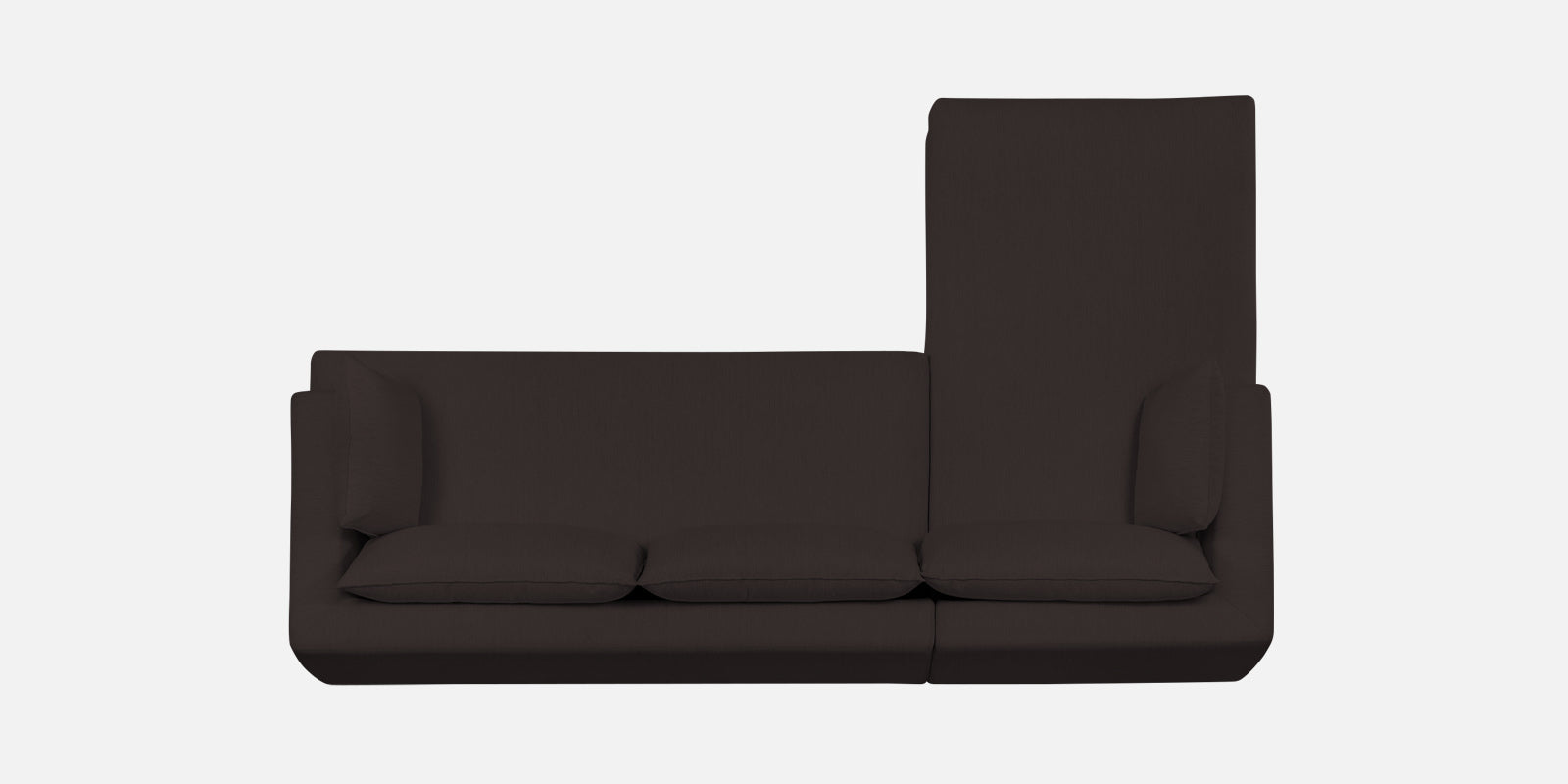 Ziggy Fabric LHS Sectional Sofa (3+Lounger) in Pebble Brown Colour