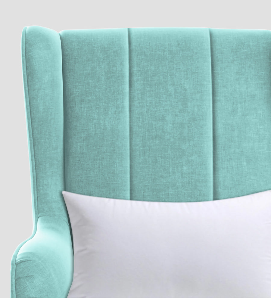 Niya Velvet Wing Chair In Barmunda Aqua Colour - Febonic Living