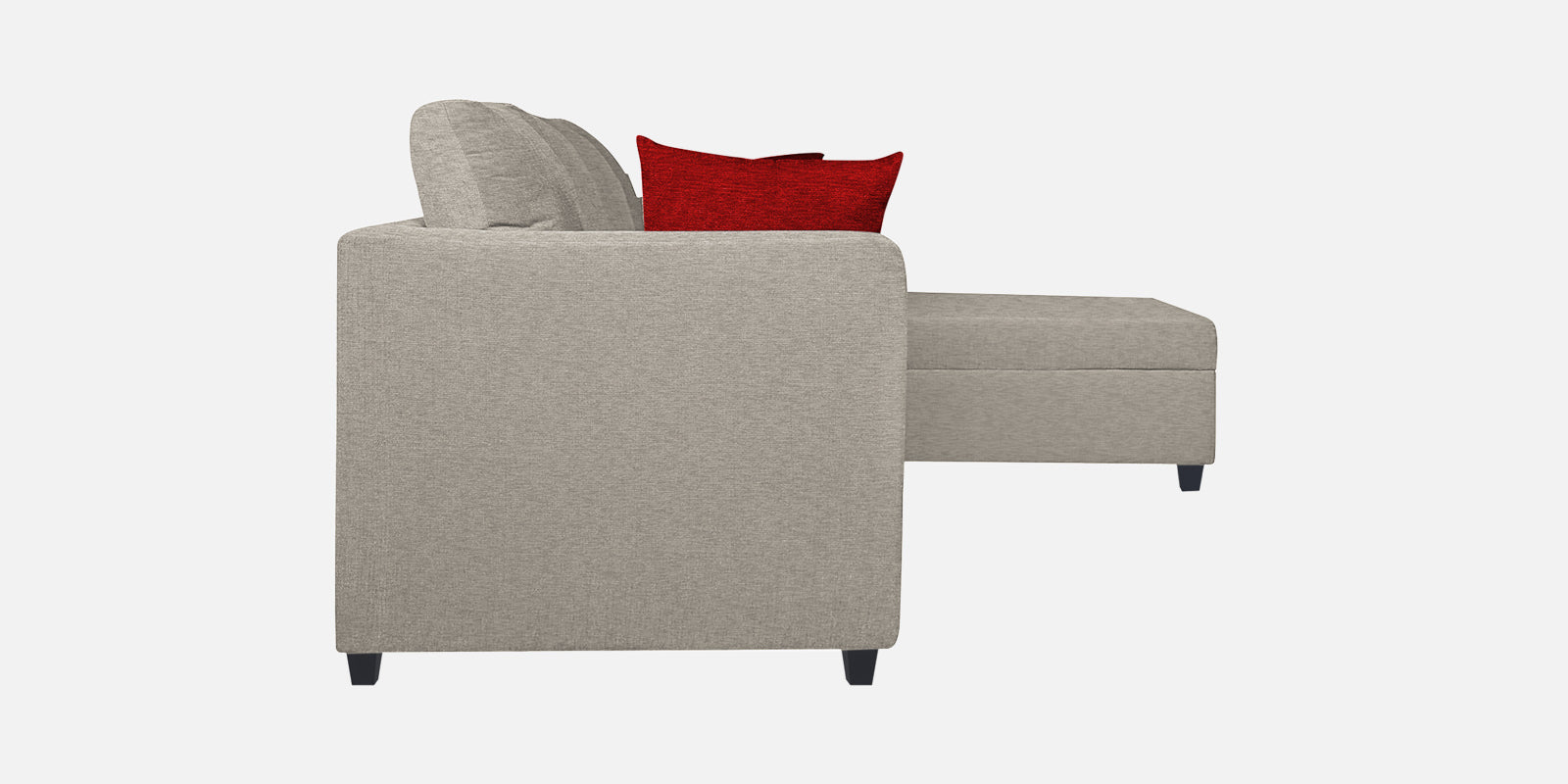 Nebula Fabric LHS Sectional Sofa (3+Lounger) in Lit Grey Colour