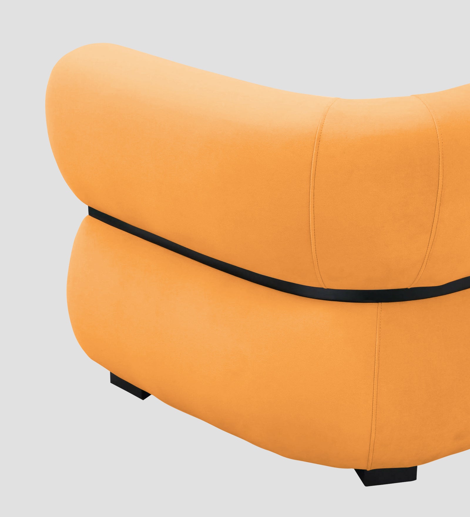 Kula Velvet 1 Seater Sofa In Tangerine Orange Colour