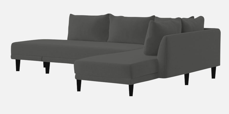 Ira Fabric Lhs 6 Seater Convertible Sofa Cum Bed In Charcoal Grey Colour - Febonic Living