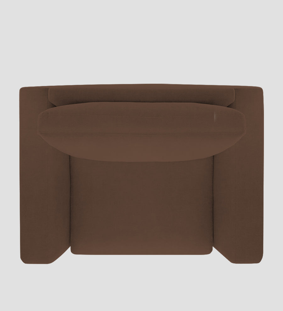 Esha Fabric 1 Seater Sofa In Ash Brown Colour - Febonic Living
