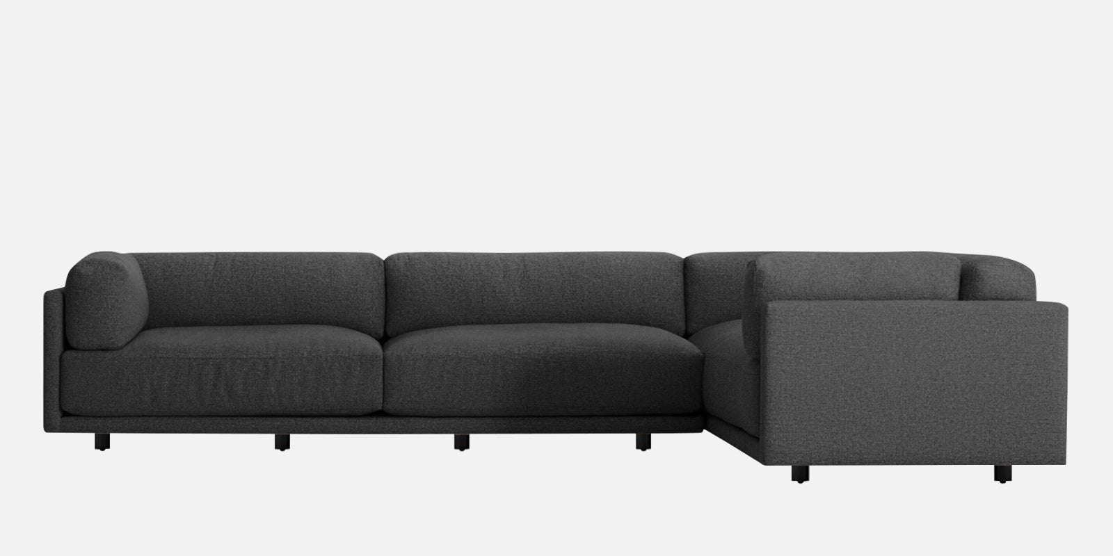 Nixon Fabric 6 Seater RHS Sectional Sofa In Charcoal grey Colour