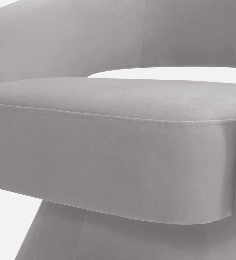 Pendra Velvet Swivel Chair In Concrete Grey Colour - Febonic Living