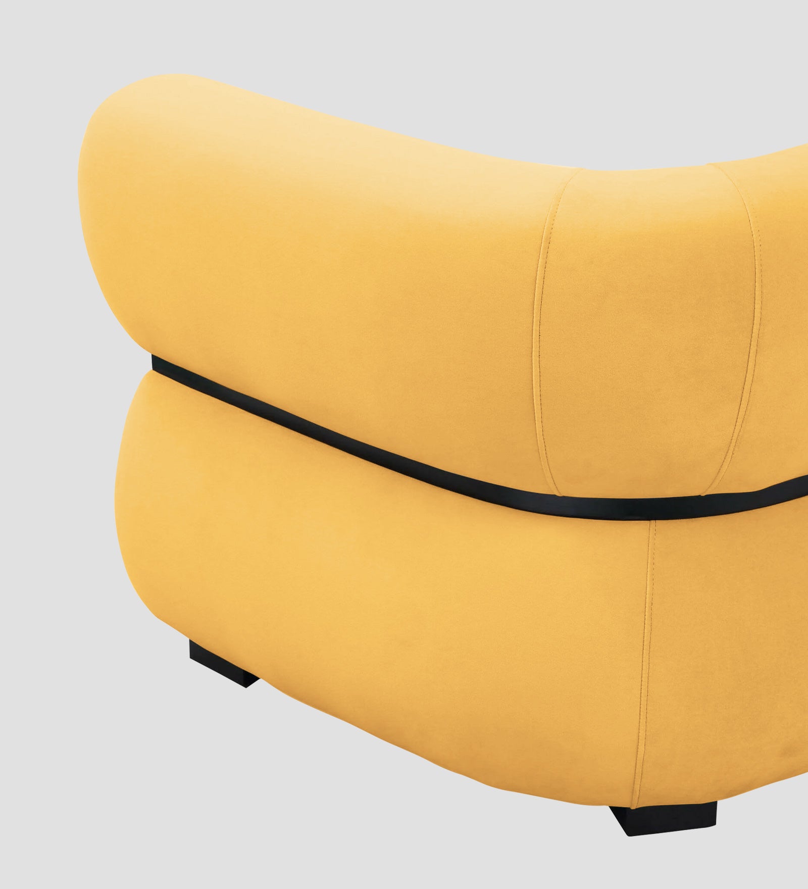 Kula Velvet 1 Seater Sofa In Turmeric Yellow Colour