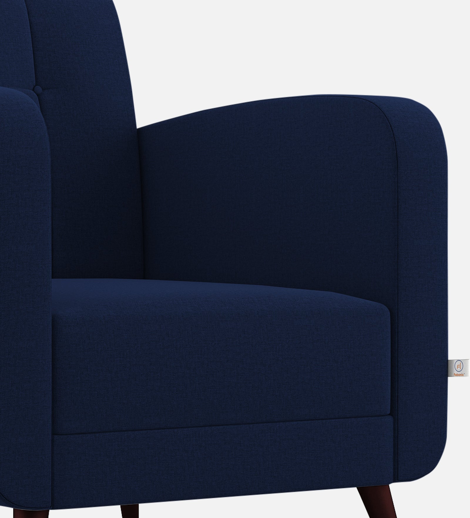Wiki Velvet 1 Seater Sofa In Indigo Blue Colour - Febonic Living
